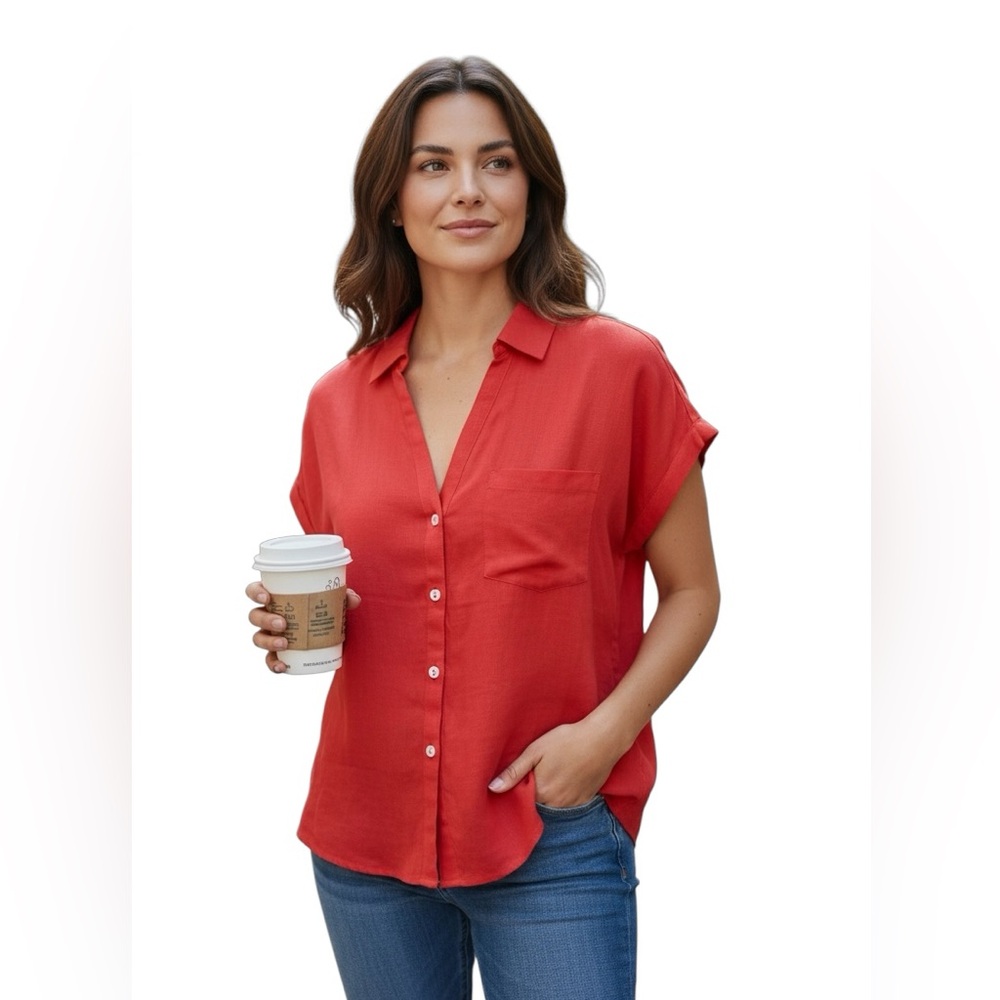 C&C California linen boxy business casual eco friendly retro glam shirt